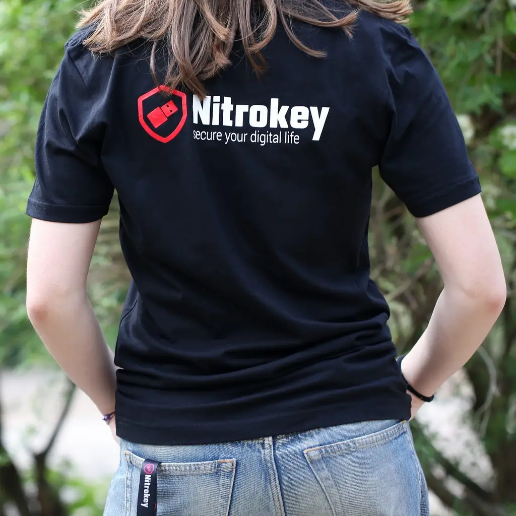 T-Shirt, Hemd, Nitrokey, schwarz