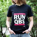 T-Shirt, Hemd, RUN QBS, schwarz