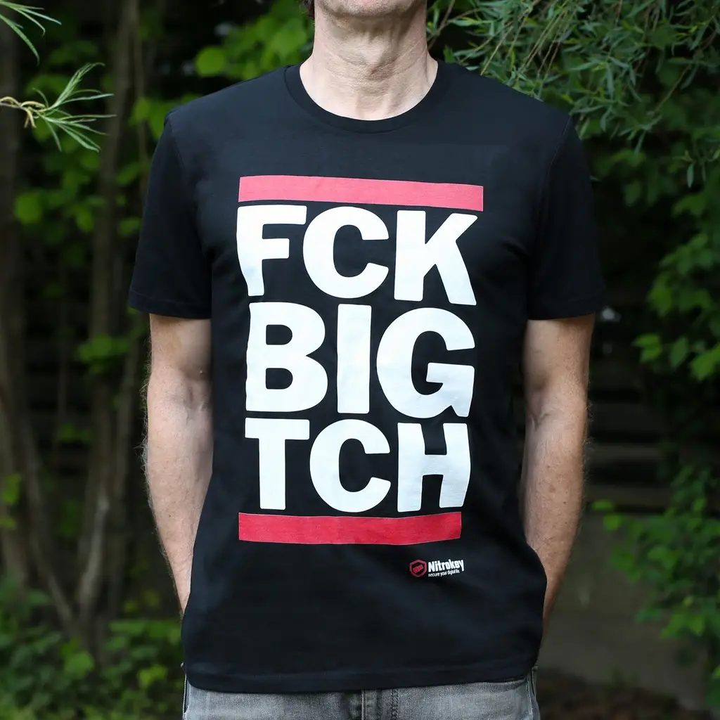 T-Shirt, Hemd, FCK BIG TCH, schwarz