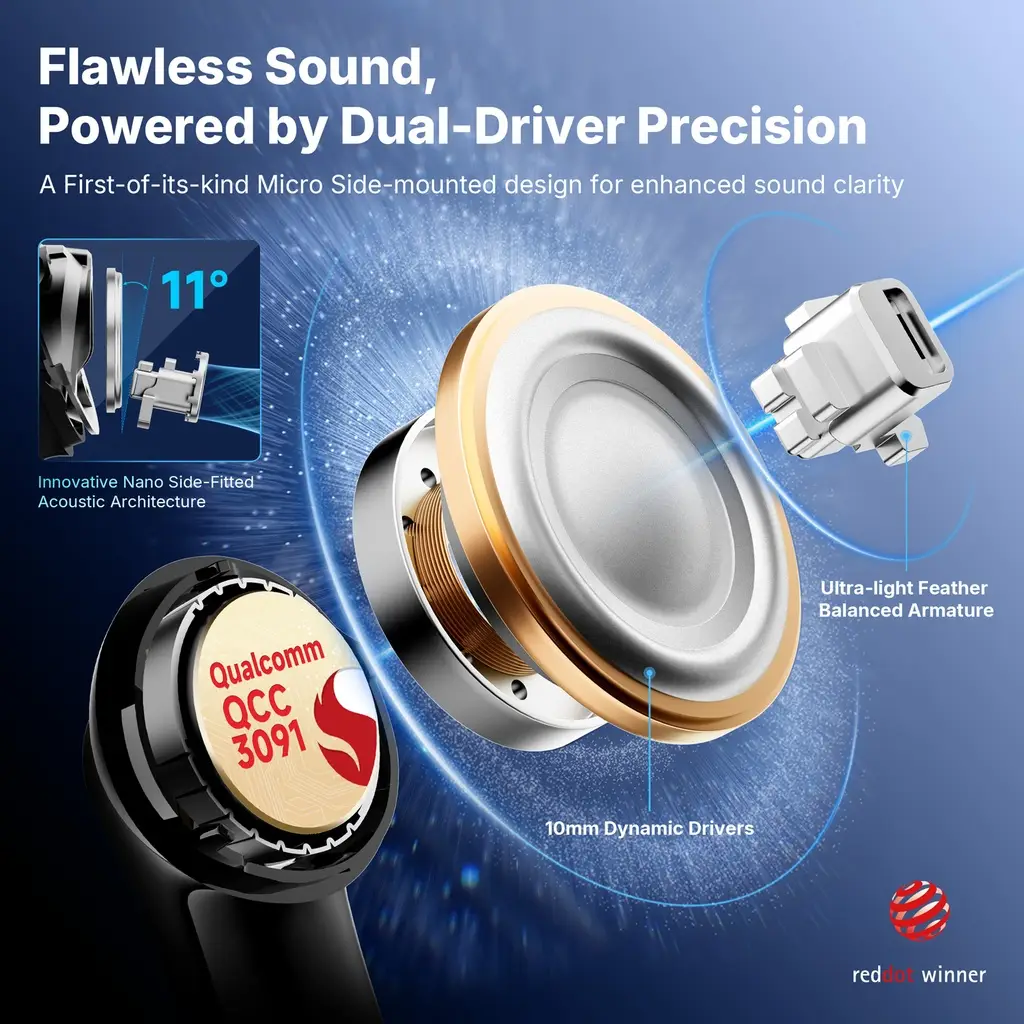 Headset Bluetooth EarFun Air Pro 4+, schwarz