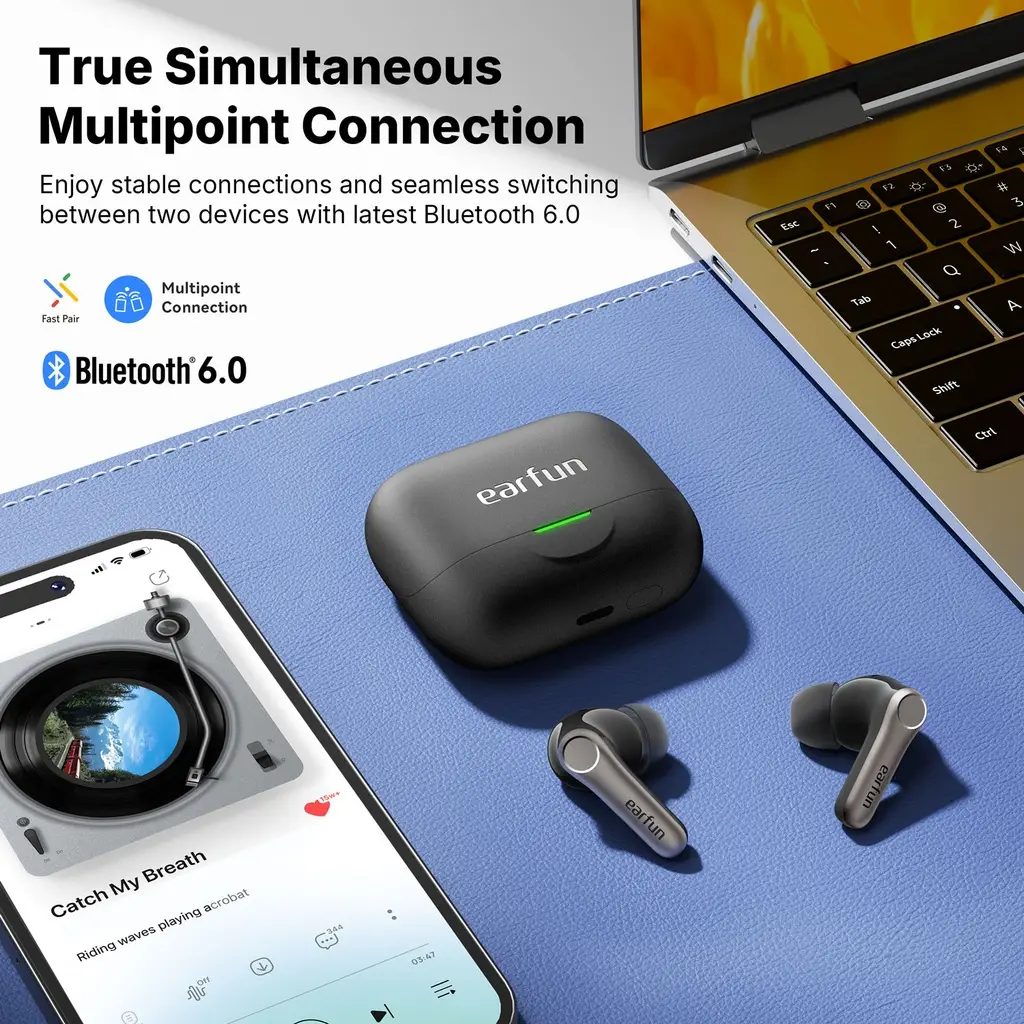 Headset Bluetooth EarFun Air Pro 4+, schwarz