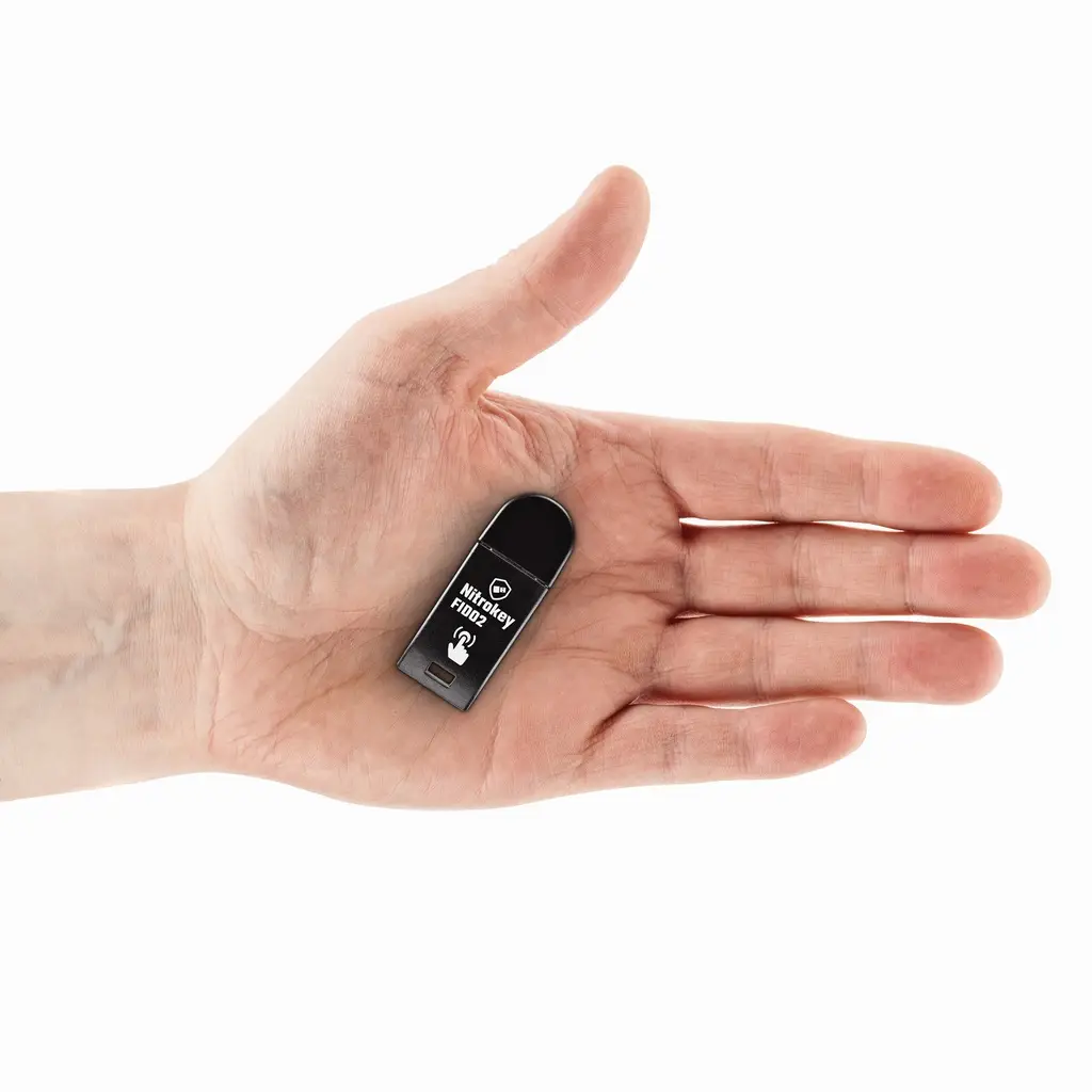 Nitrokey FIDO2 in hand