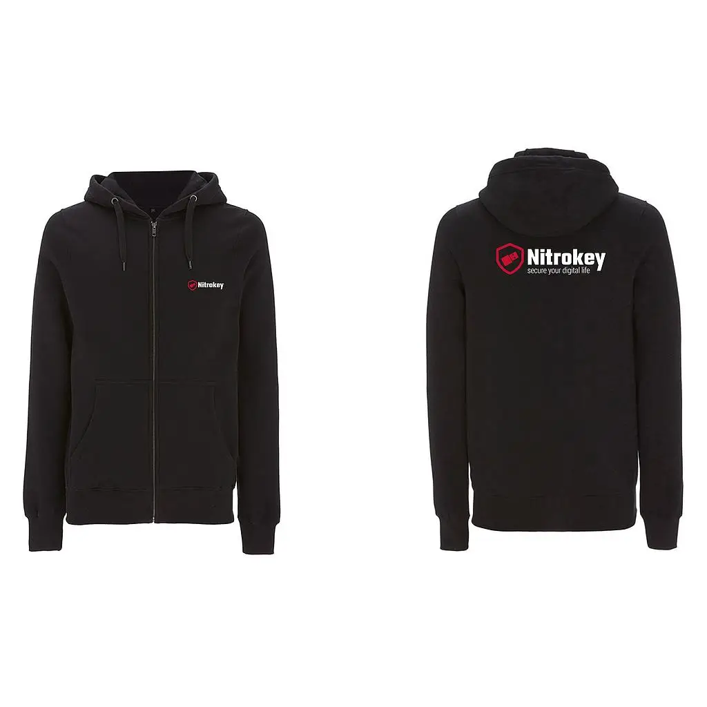 Nitrokey Hoodie, Kapuzenpullover mit Reißverschluss
