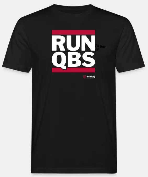 T-Shirt, Hemd, RUN QBS, schwarz