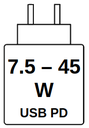 7.5-45 W USB PD